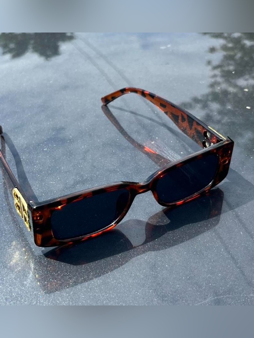 Tortoiseshell Sunglasses with Gold 'BB' Logo - Picture 7 of 7